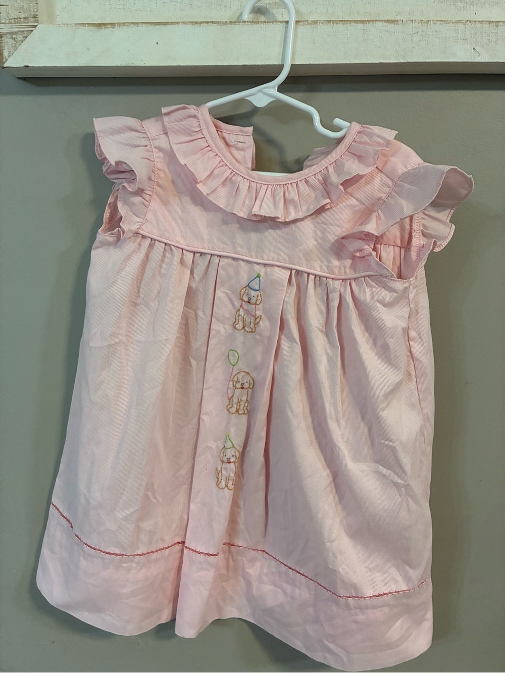 Pink Ruffle-Trim Party Puppy Dress for Kids